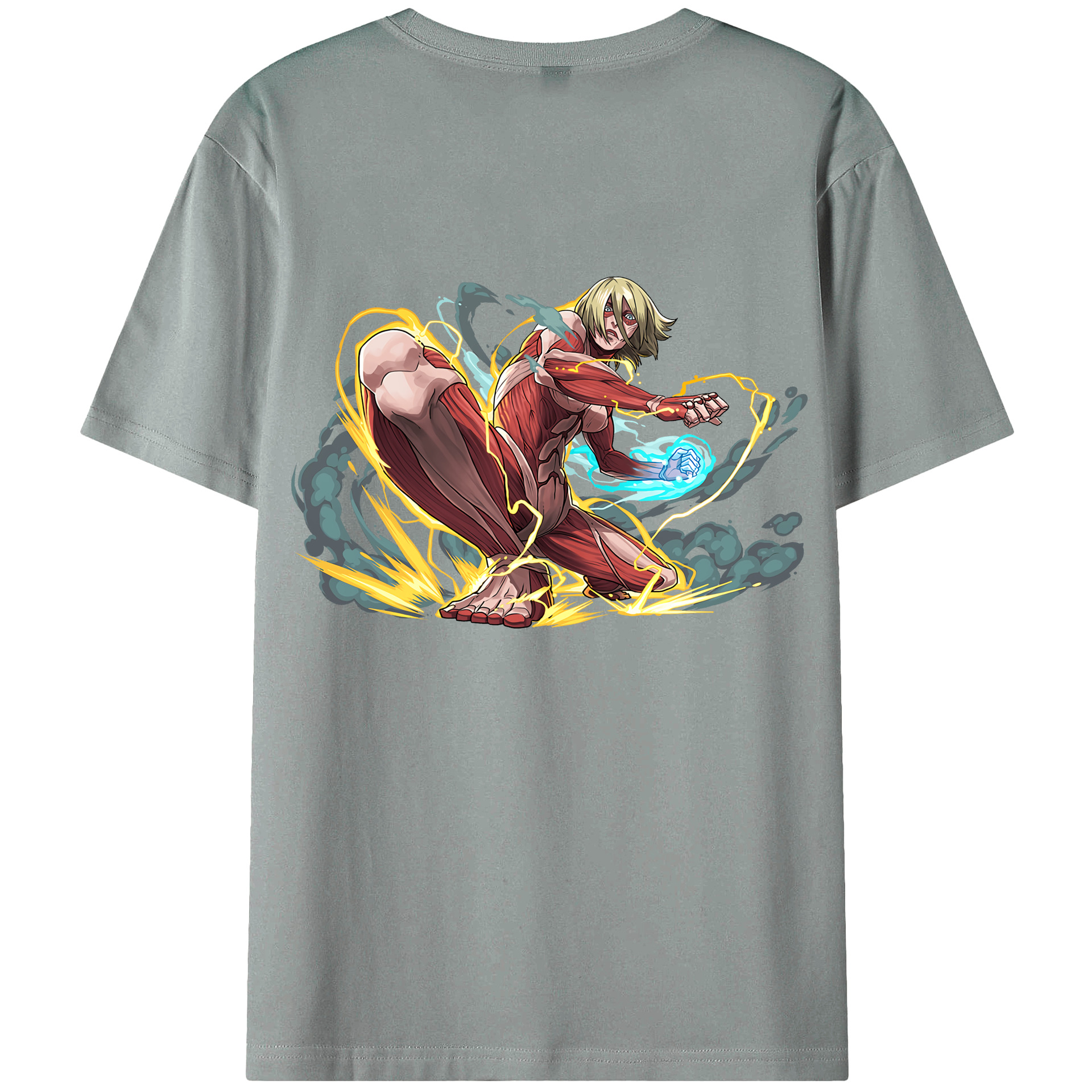 （画像用） 進撃の巨人 Attack on Titan 綿100％ メンズ半袖Tシャツ（バックプリント） 通気性